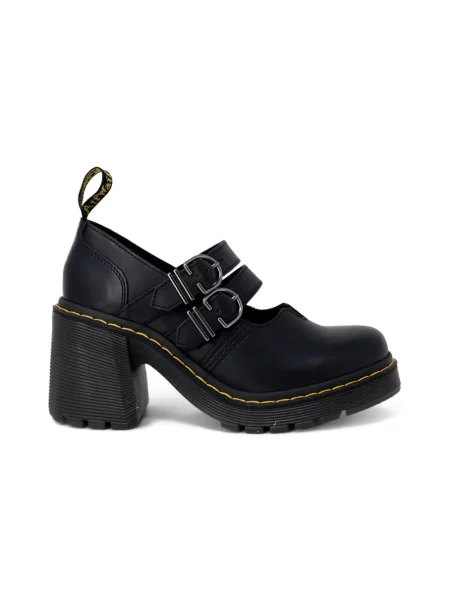Czółenka Dr. Martens skórzana na wysokim obcasie retro czarna