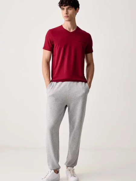 Emporio Armani Underwear lounge tričko pánske s elastanom čierna