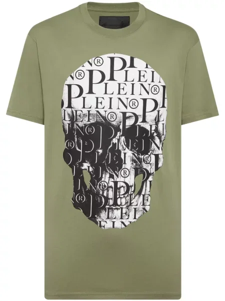 Tricou Philipp Plein cu imagine verde