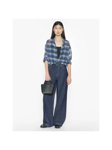Jeansy Maison Kitsune niebieskie