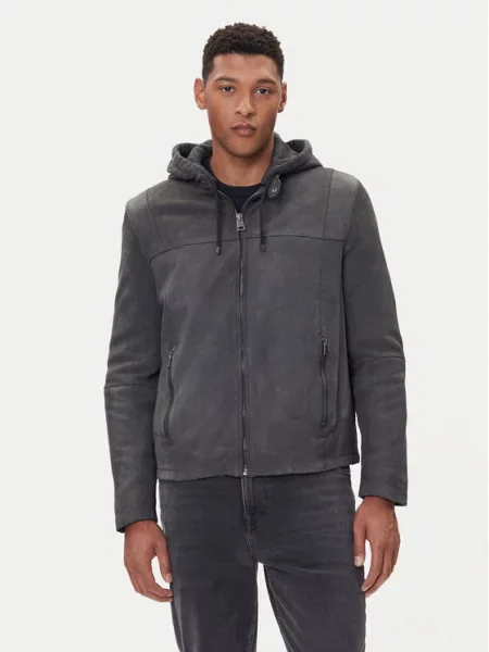 Milestone Usnjena jakna MSRenaldo siva