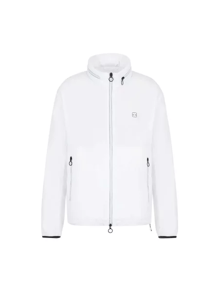 Kurtka Armani Exchange wiatroszczelna garniturowa biała