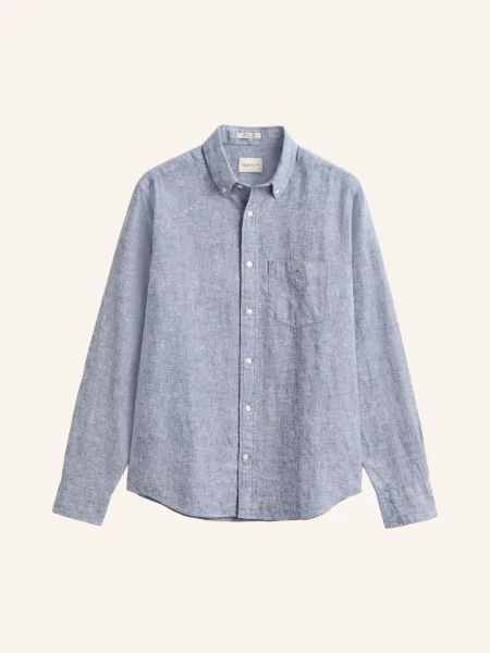 Gant Košile Regular Fit S Lnem tmavě modrá