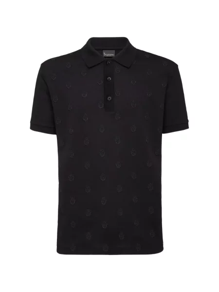 Tricou polo Billionaire cu broderie negru