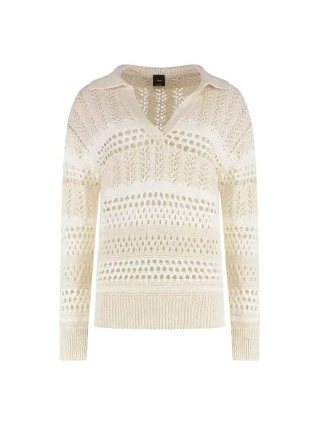 Sweter Pinko żakardowy biały