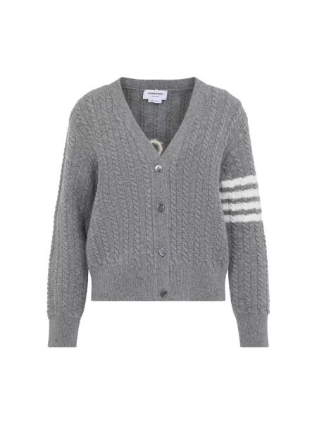 Kardigan Thom Browne wełniany szary