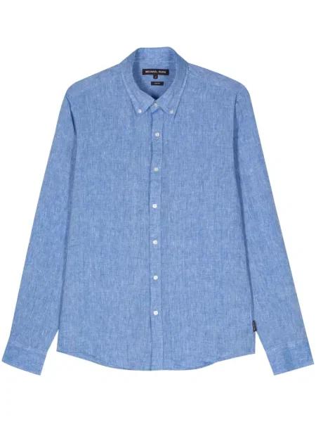 Lněná košile Michael Kors modrá