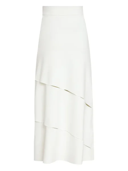 Fustă midi Gloria Coelho până la genunchi cu crăpătură alb