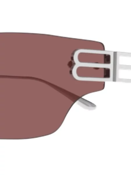 Saulės akiniai Balenciaga Eyewear su autografu sidabrinė