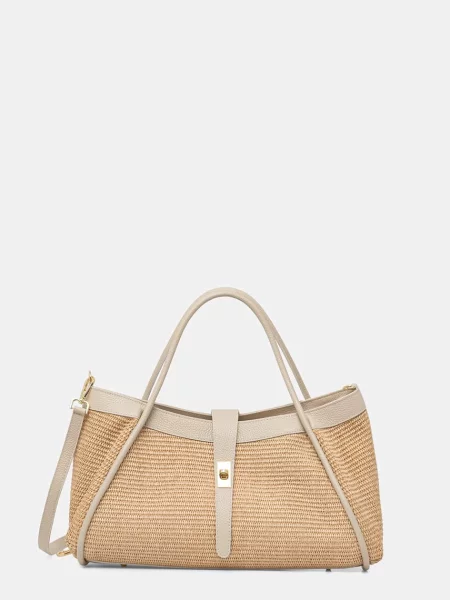Answear.LAB geantă shopper pentru femei împletită bej