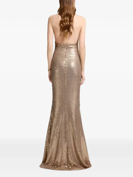 Maxi šaty Elie Saab s flitry s výstřihem halter