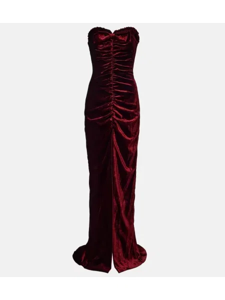 Rochie Alessandra Rich cu funde de catifea bordo