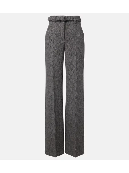 Cu centură pantaloni Gabriela Hearst de lână gri