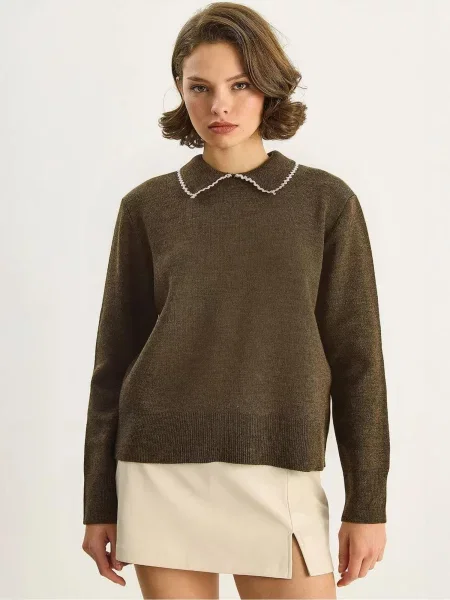 Bianco Lucci Pulover Pullover temno rjava