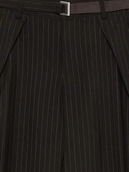 Pantaloni Sacai cu dungi maro