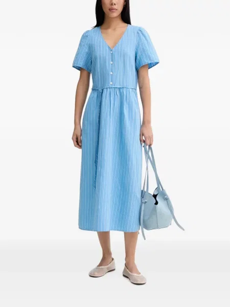Rochie midi Marc O'polo cu decolteu în V albastru