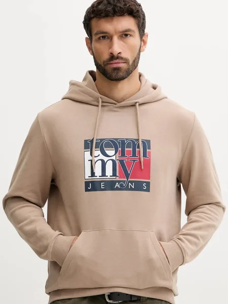 Tommy Jeans Суитшърт Кафяв бяло
