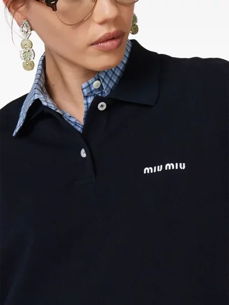 Polo Miu Miu με κέντημα μπλε