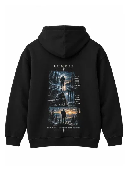 LUNØIR Studio Sweater majica Only You Know the Fight' crna