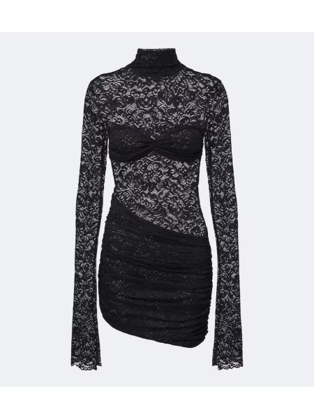 Rochie Bananhot cu volane din dantelă negru