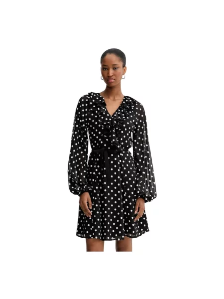Rotate sukienka Chiffon Ruffle Mini czarna