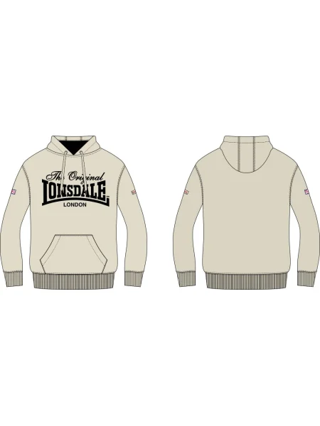 Hoodie Lonsdale s kapuco bež