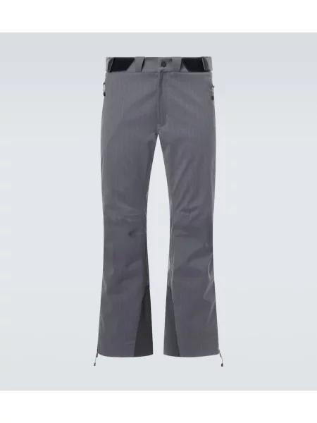 Volnene športne hlače Sease s črtami siva