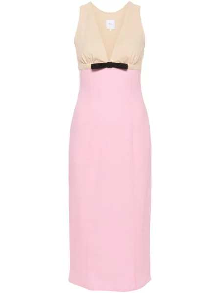 Rochie midi Patou cu funde roz