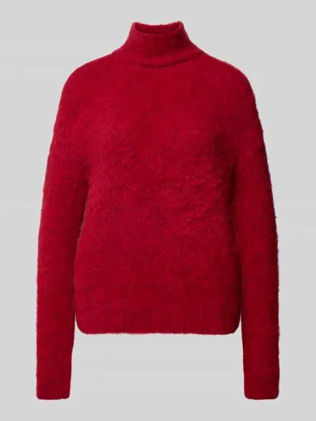 Sweter z dzianiny ze stójką i obniżonymi ramionami Milano Italy czerwony