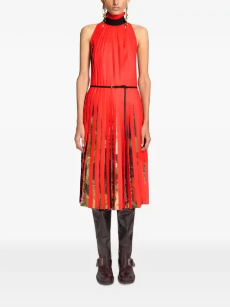 Rochie Dries Van Noten cu imagine roșu
