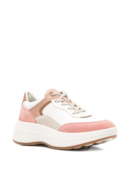 Sneakerși Geox cu șireturi din dantelă alb