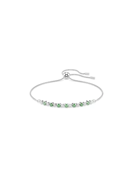 Swarovski bransoletka metalowa z cyrkonią MATRIX zielona