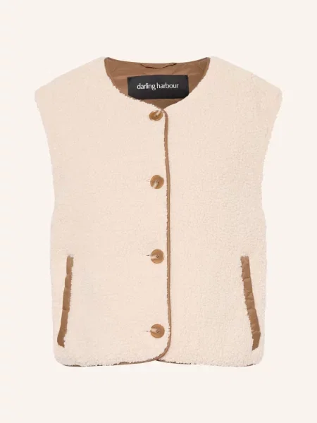 Darling Harbour Teddyfellová Vesta beige béžová
