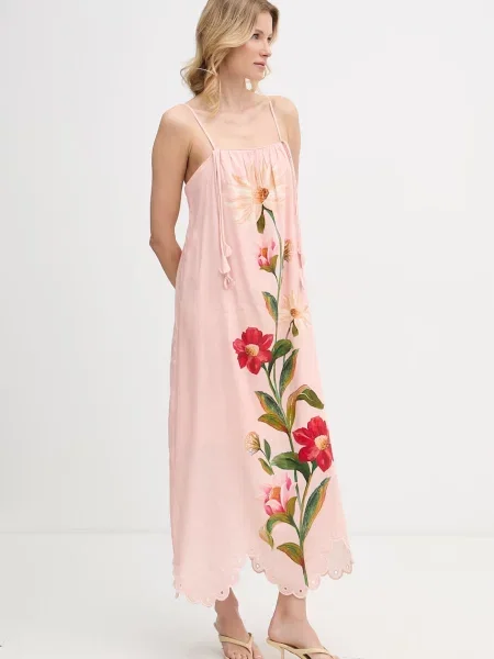 Barbour rochie de vară cu in x Farm Rio roz
