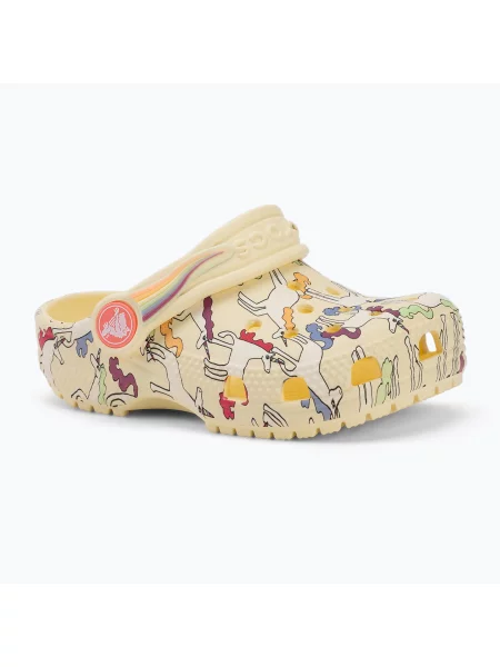 Gyerek papucsok Crocs Classic Unicorn Graphic yellow light. Méret: EU sárga