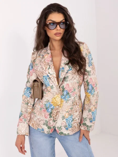 Geacă Italy Moda cu un singur rând de nasturi bej