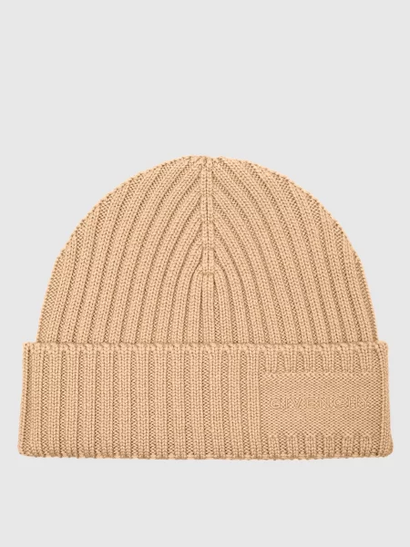 Шапка з вовни з логотипом Givenchy бежева