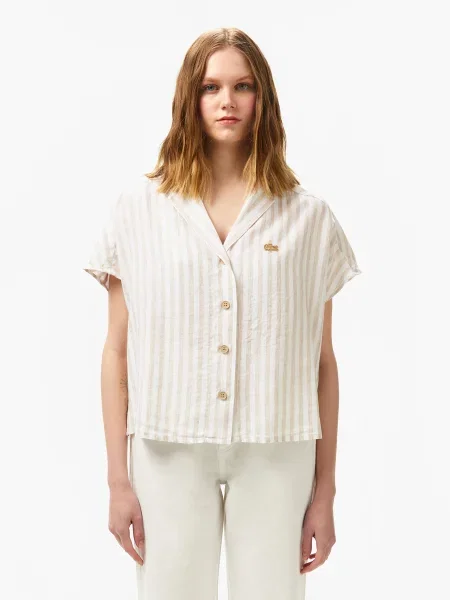Лляна Сорочка Lacoste бежевий