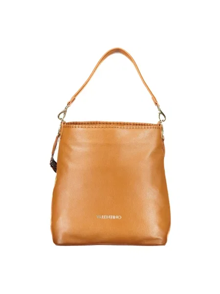 Lniana torebka Valentino Bags brązowa