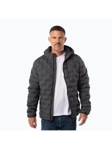 Мъжко зимно яке Pitbull Camino Quilted Hooded graphite сиво