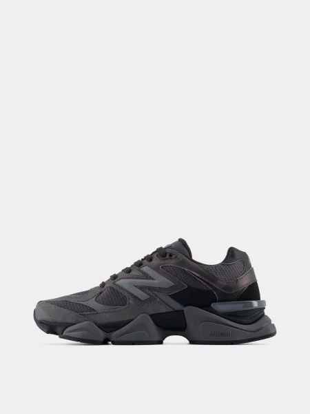 Кожаные повседневные кроссовки New Balance черные