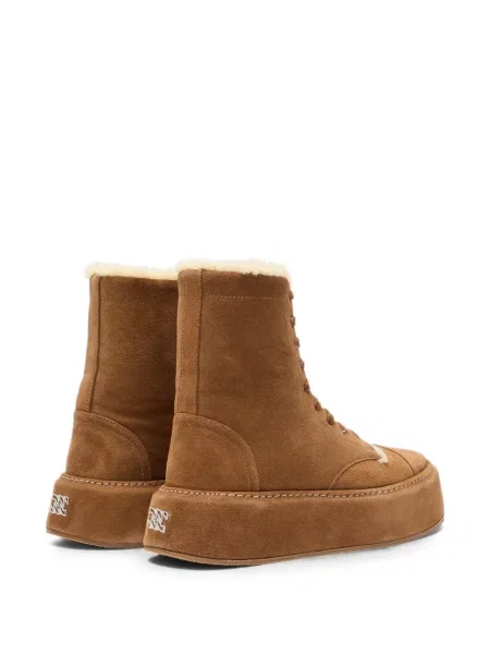 Sneakerși Casadei din piele de oaie maro