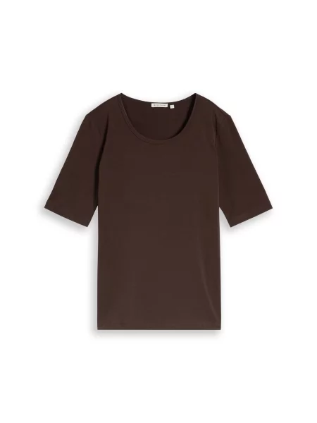 TOM TAILOR Tricou ciocolatiu