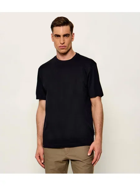 BOSS BLACK Tricou H-Thompson | mercerizat negru