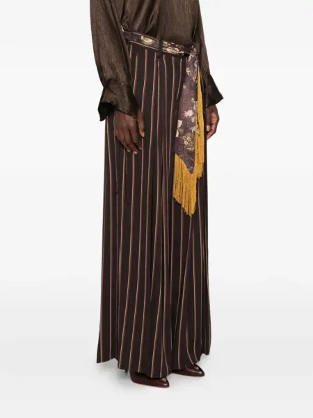 Pantaloni palazzo Dixie cu dungi maro