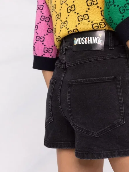 Szorty jeansowe Moschino czarne