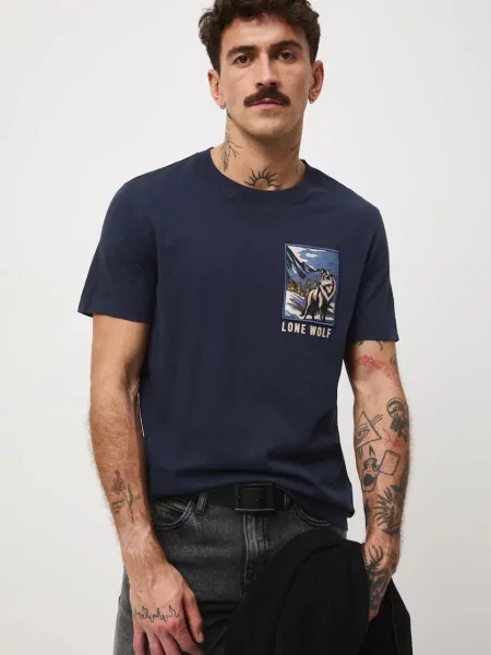 Medicine póló nyomott mintás sötétkék