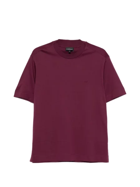 Tricou Emporio Armani cu broderie din jerseu violet