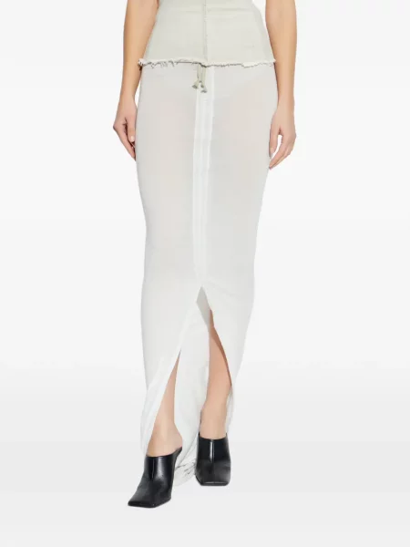Fustă Rick Owens Drkshdw cu crăpătură alb