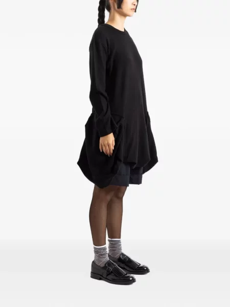 Rochie Comme Des Garçons de lână drapată negru